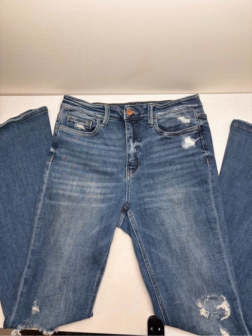 Flying Monkey Women's Medium Blue Distressed Boot Cut Jeans